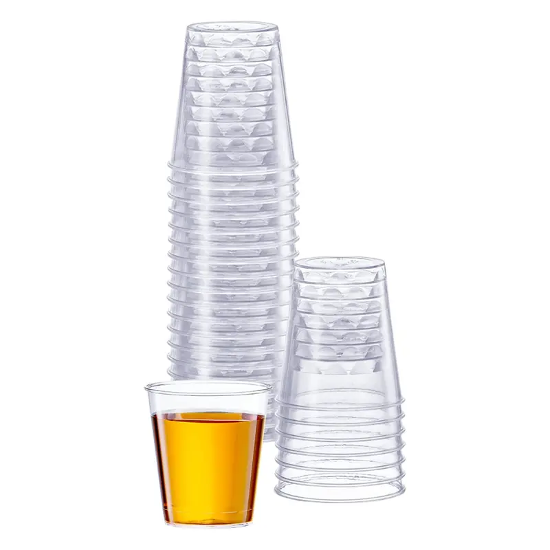 1 Oz Clear Plastic Shot Glasses – 100-Count Disposable Mini Cups 1