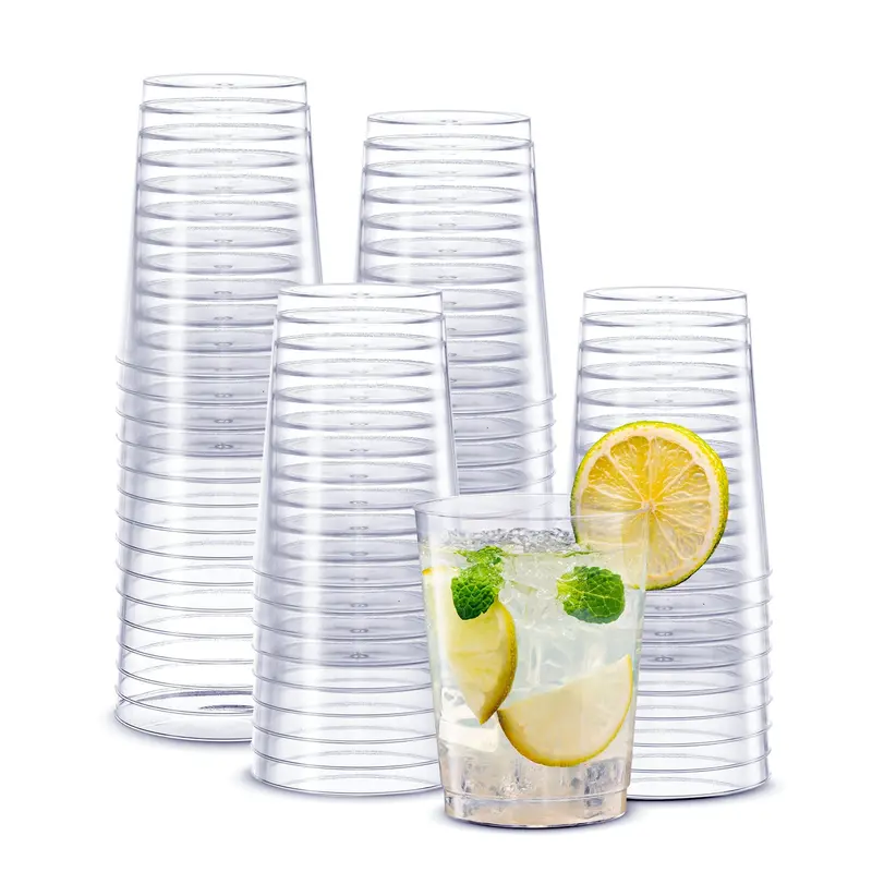 10 Oz Clear Hard Plastic Cocktail Tumblers – 600 Count, Party-Ready 1