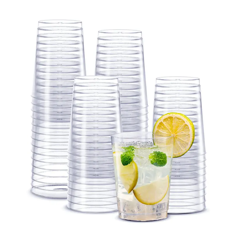 10 Oz Clear Hard-Plastic Tumblers – 200-Count Small Party Or Cocktail Cups 1