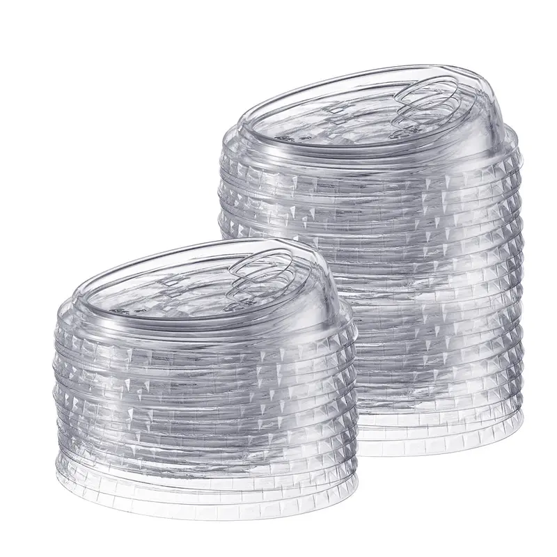 1000-Pack Crystal-Clear Strawless Pet Lids For 12–24 Oz Milkshake Cups 1