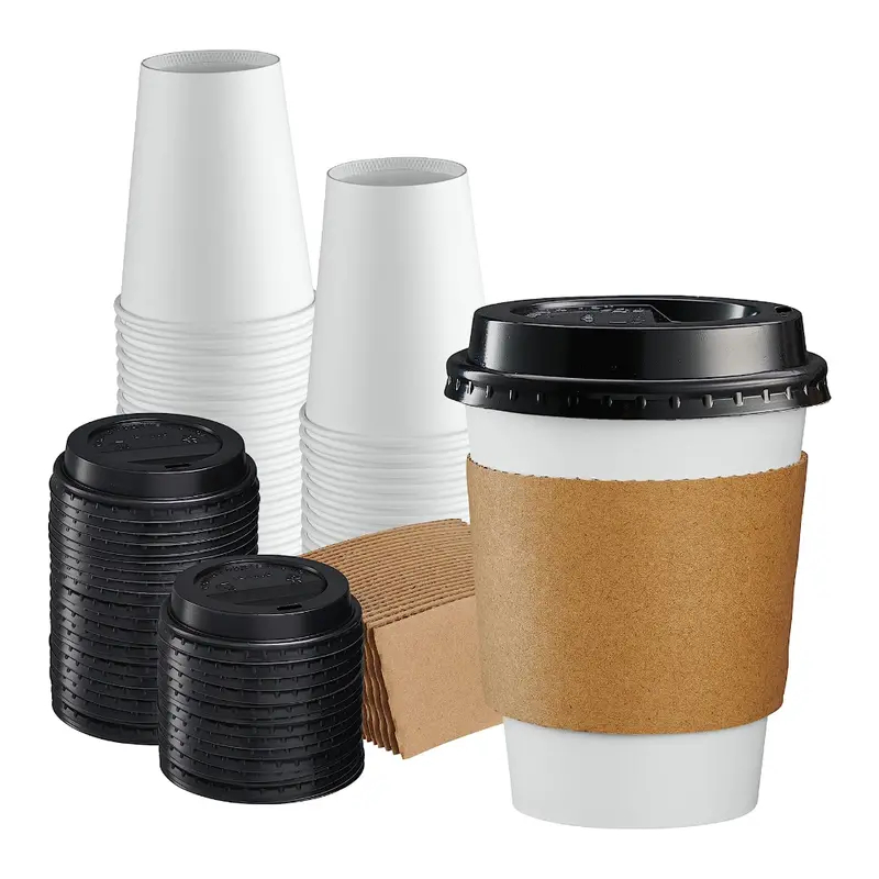 12 Oz Disposable Hot Beverage Cups With Lids, Sleeves & Stirrers – 300 Count 1