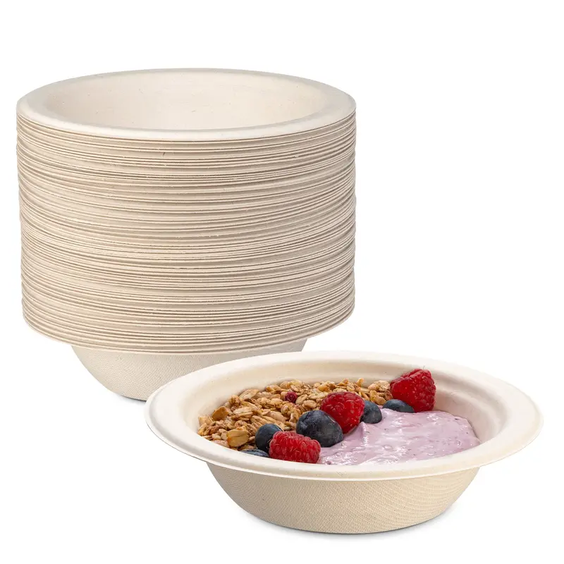 12 Oz Eco-Friendly Sugarcane Fiber Bowls – 1000 Count Kraft Disposable 1