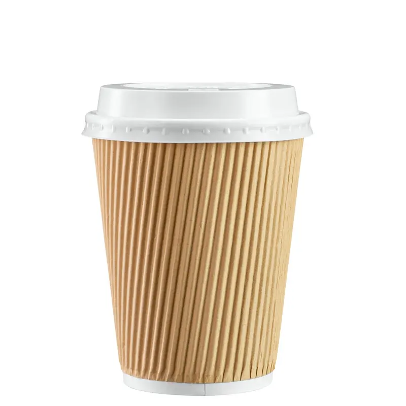 12 Oz Insulated Ripple-Wall Hot Coffee Cups With Lids & Stirrers – 100 Count 1