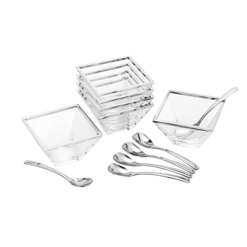 12-Piece Wolff Torcello Bowl Set: Tempered Glass Bowls With Stainless Steel Utensils 1