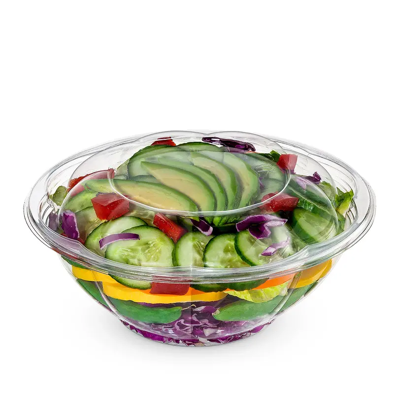 24 Oz Leak-Resistant Plastic Salad Bowls For Takeout (50-Pack) 1