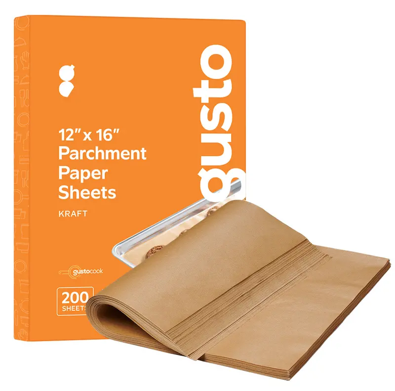 2400-Sheet Unbleached Kraft Parchment Paper – 12 X 16 Inches, Non-Stick Baking Sheets 1
