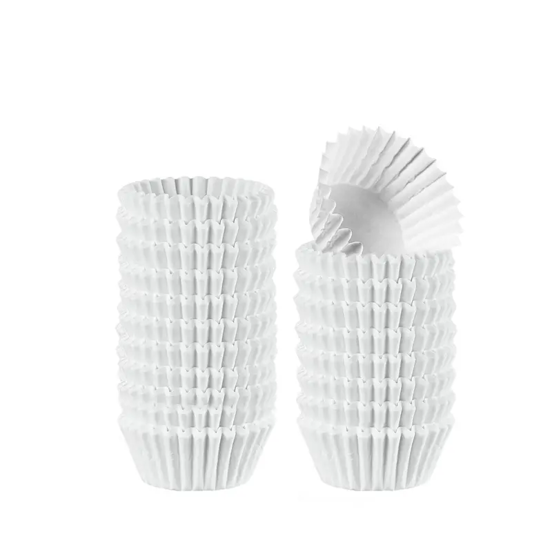 25000-Pack Non-Stick Mini White Cupcake Liners – Food-Safe & Greaseproof 1