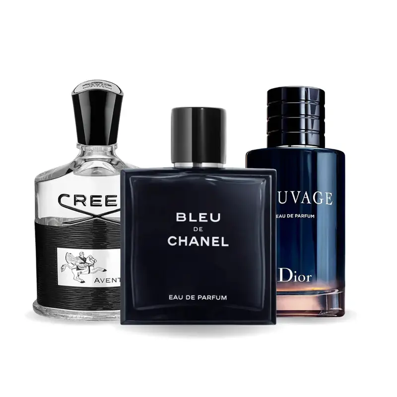 3-Piece Luxury Fragrance Set: Creed Aventus, Bleu De Chanel & Dior Sauvage (100Ml Each) 1