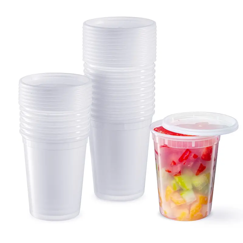 32 Oz Leak-Resistant Plastic Deli Storage Containers With Lids – 240-Count 1