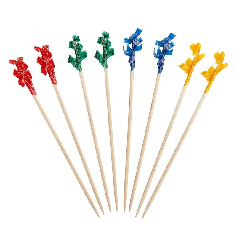 4-Inch Assorted Color Wooden Pick Skewers With Decorative Frills – 10,000-Count 1
