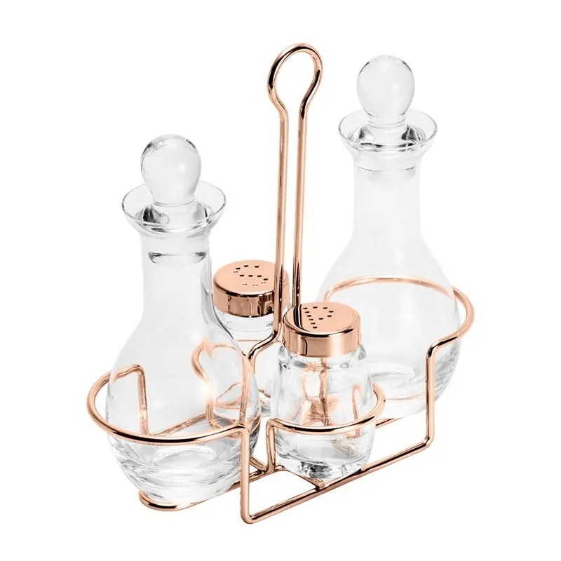 4-Piece Rose Stainless Steel Condiment Set – Wolff Roma Design (20.5 × 11 Cm) 1