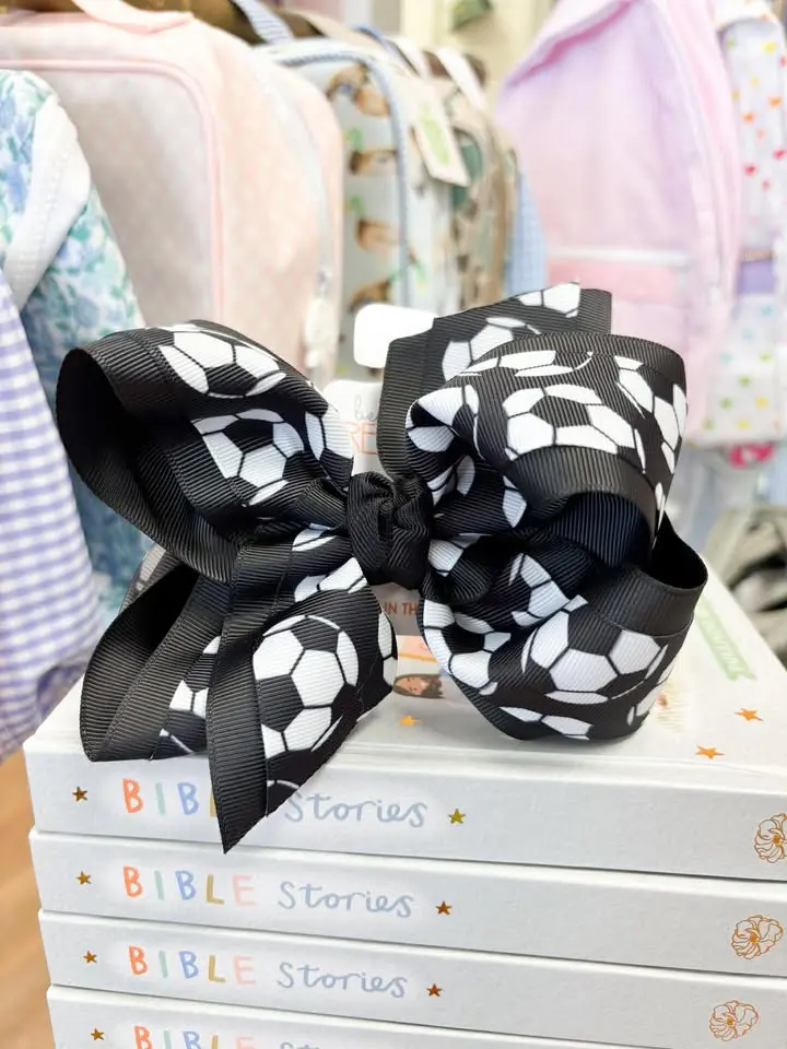 5.5-Inch Soccer Bow Hair Accessory 1