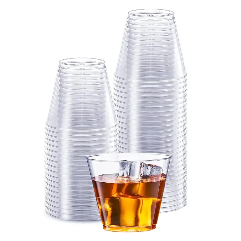5 Oz Squat Clear Hard-Plastic Tumblers – 100-Count Mini Party Cups 1