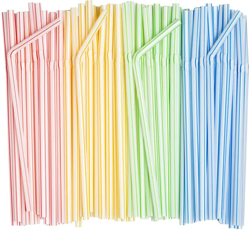 500-Pack Vibrant Flexible Beverage Straws 1