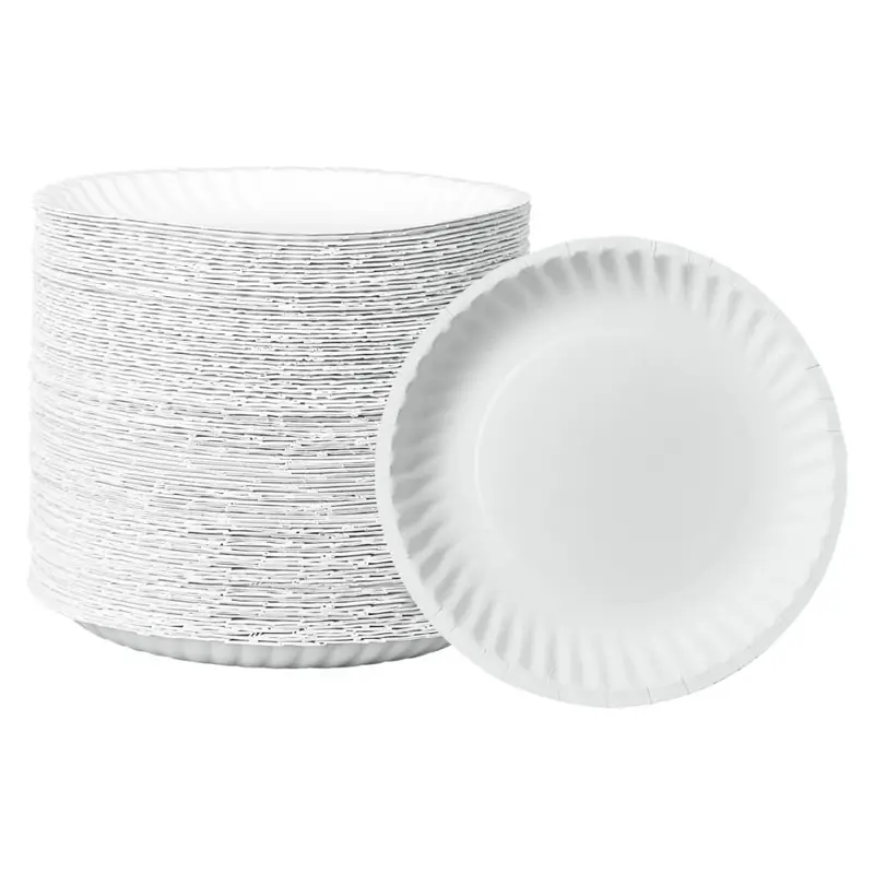 6-Inch Decorative Craft Paper Plates – 500 Count, Uncoated White Disposable Platters 1