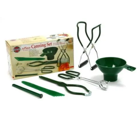 6-Piece Home Canning Kit – Jar Lifter, Funnel, Bubble Remover & More 1