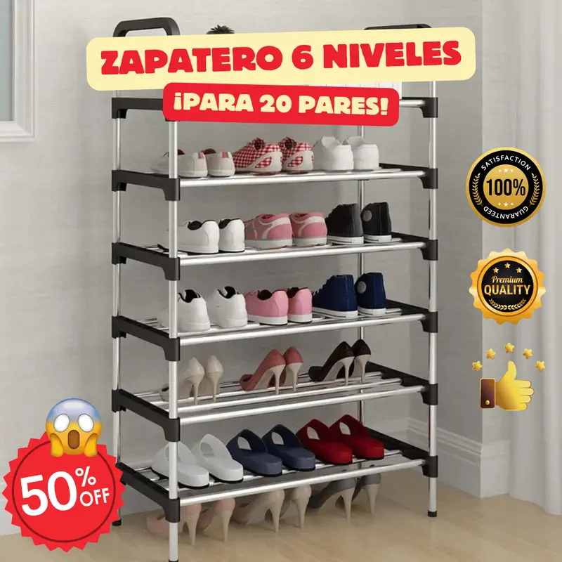 6-Tier Over-The-Door Shoe Rack – Holds 20 Pairs, Free Shipping 1