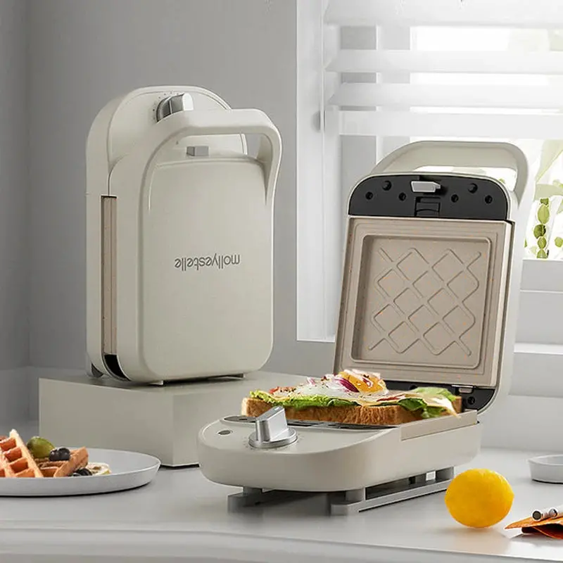 600W Dual-Sided Sandwich And Waffle Maker With Pancake And Toast Functions 1