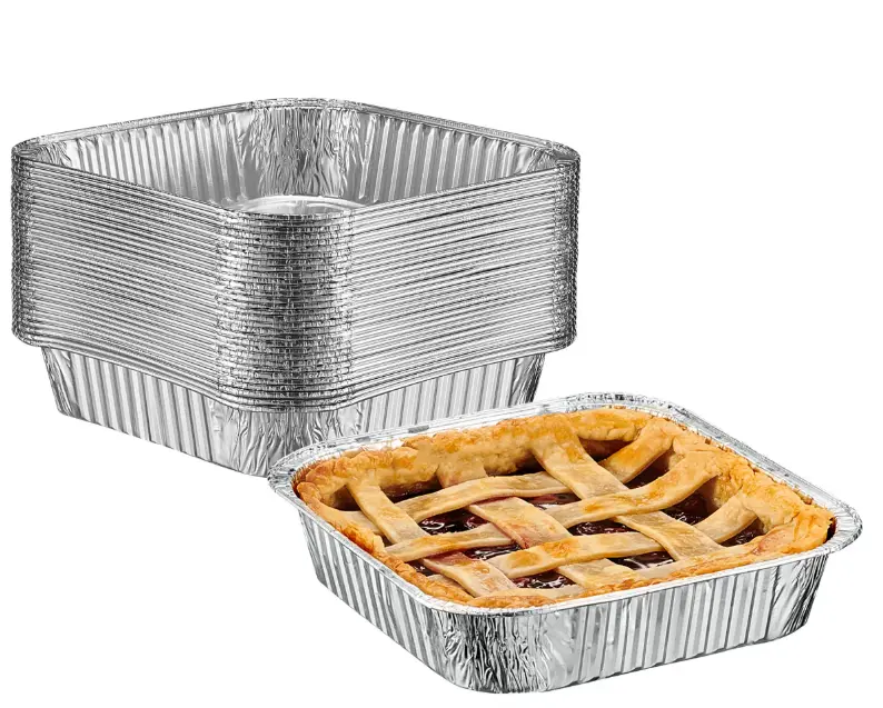 8X8 Inch Square Disposable Foil Pans – Lids Not Included (600 Count) 1