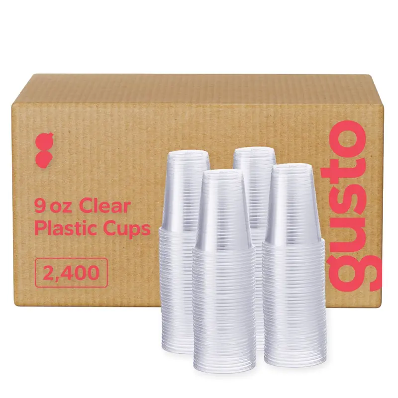 9 Oz Bulk Clear Disposable Plastic Cups (2400 Count) 1