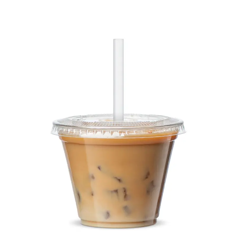 9 Oz Crystal Clear Pet Plastic Cups With Flat Lids (500 Count) 1