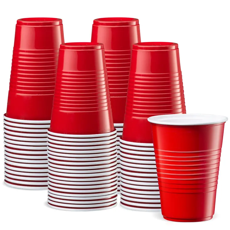 9 Oz Red Disposable Plastic Cups – 50-Count Party Drinking Cups For Events 1