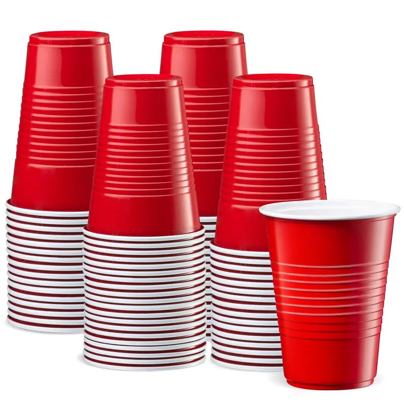 9 Oz Red Disposable Plastic Drinking Cups (1000 Count) 1
