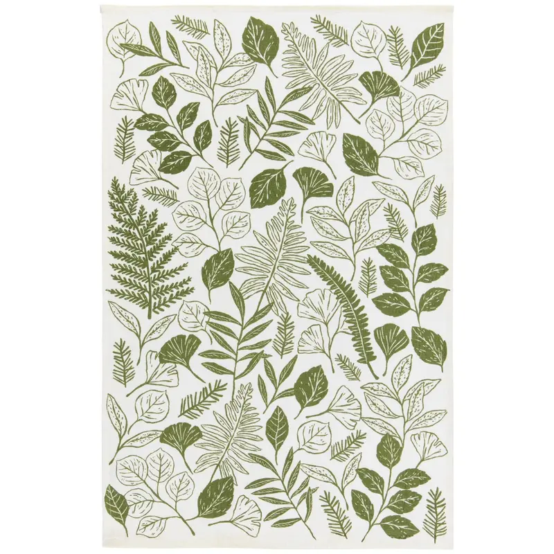 Absorbent Terry Cloth Kitchen Towel With Fern Design 1