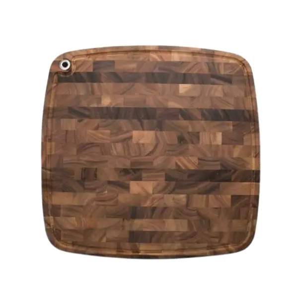Acacia End-Grain Carolina Prep Station – Built-In Juice Grooves & Handles 1