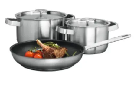 Aeg A3Ss Tri-Ply Cookware Set – 2- Or 3-Piece With 16 Cm Saucepan (2 L), 20 Cm Saucepan (4 L), And 24 Cm Non-Stick Frying Pan 1