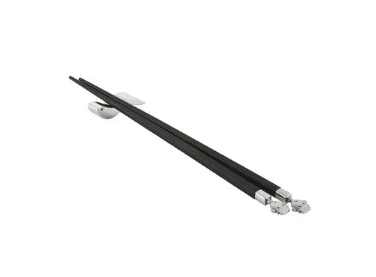 Alessi Alessandro Chopsticks Set – Stainless Steel & Wood 1