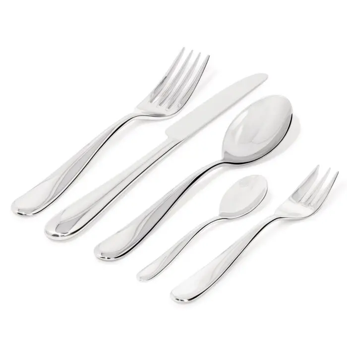 Alessi Nuovo Milano Cutlery Tray – 30-Piece Stainless Steel, 6-Place Setting 1