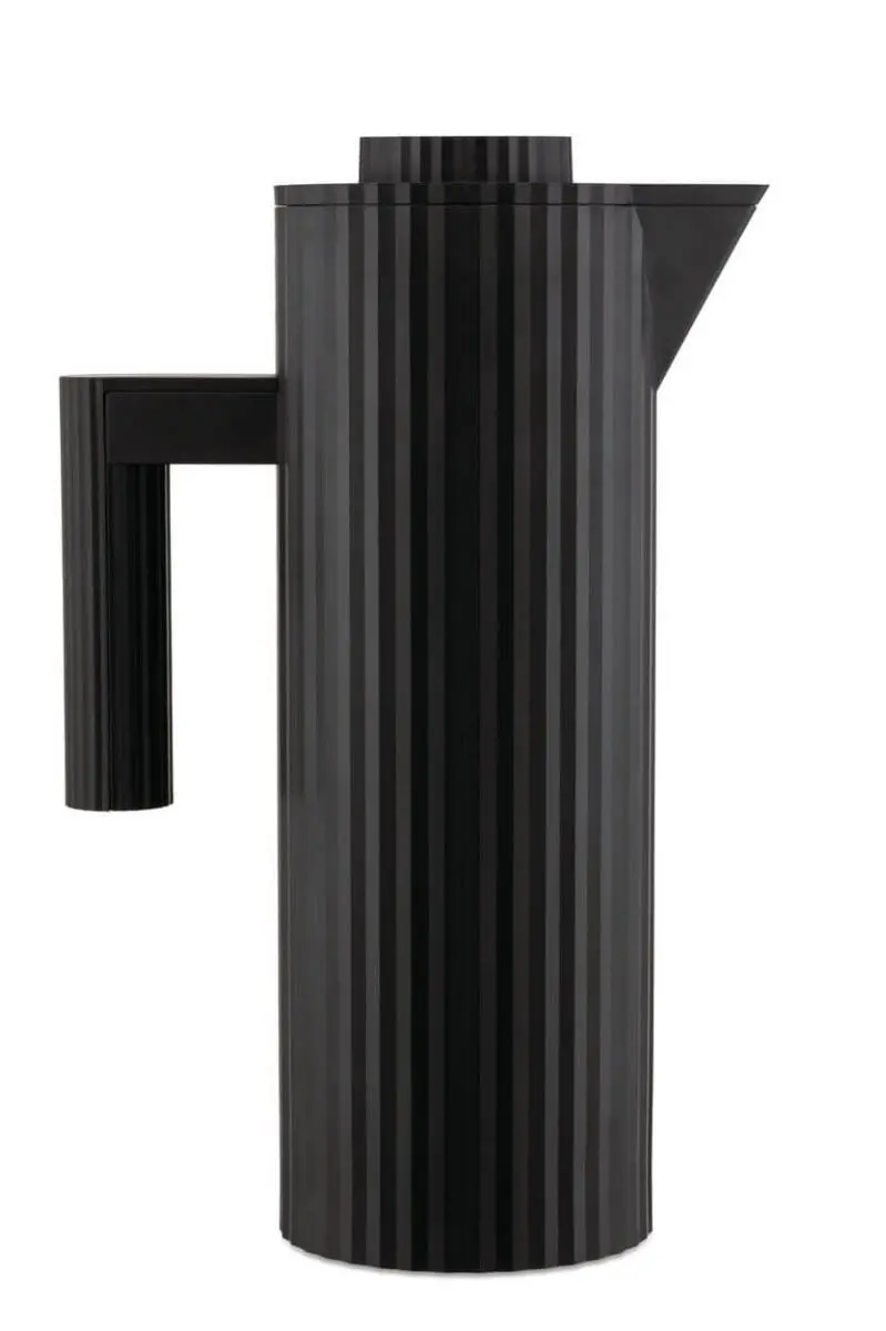 Alessi Plissé Vacuum Thermos Flask – 1 L, Matte Black 1