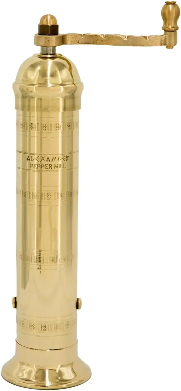 Alexander 9-Inch Brass Pepper Grinder – Adjustable Ceramic Mill 1
