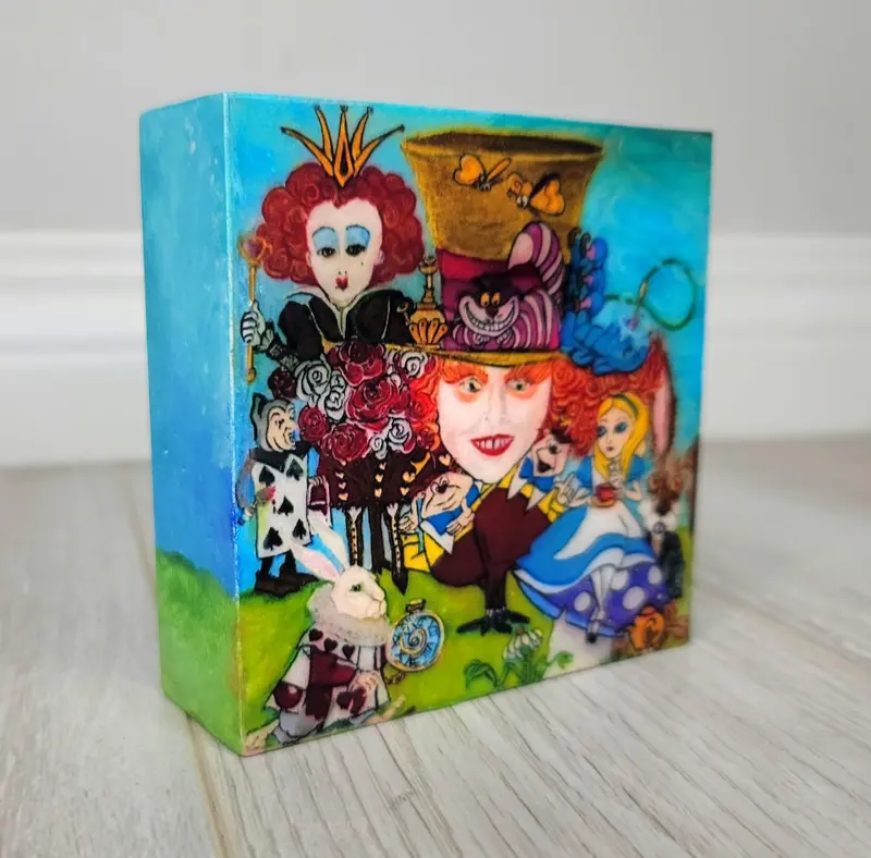 Alice In Wonderland Illustrated Charcuterie Board 1