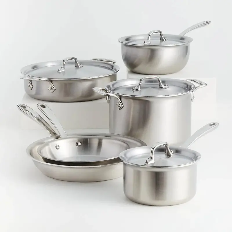 All-Clad D3 Brushed Stainless Steel Cookware Set – 10-Piece (Cbb0010) 1