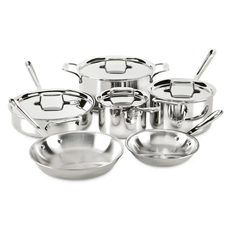 All-Clad D5 10-Piece Polished Stainless Steel Cookware Set (Model Sd501010-R) 1