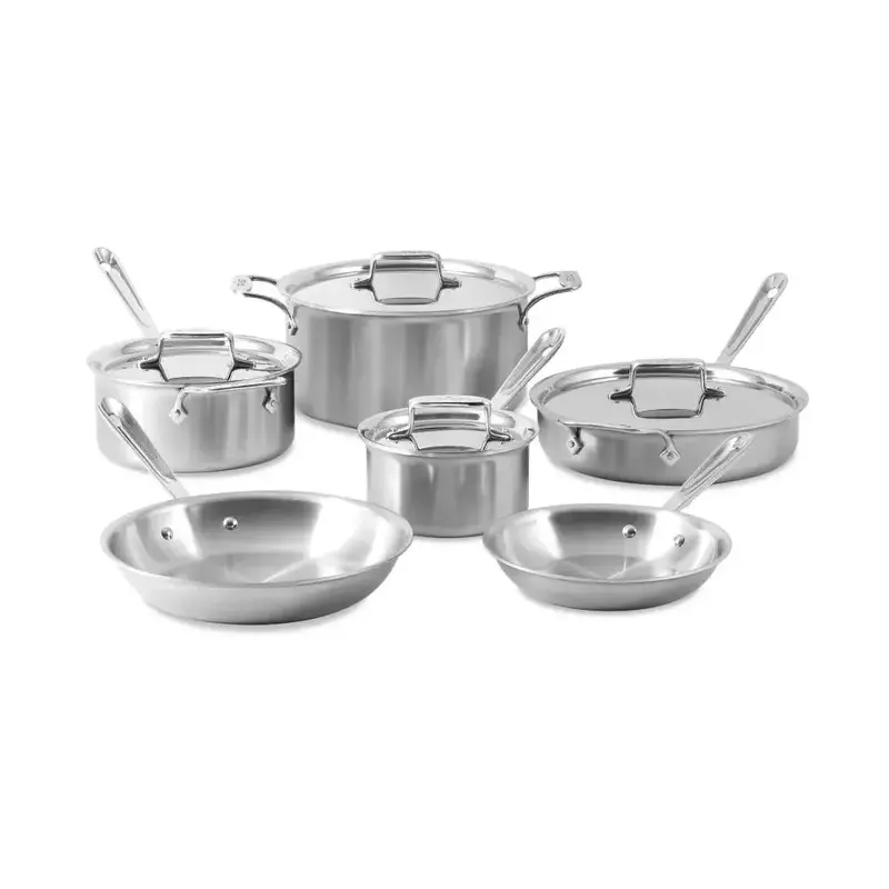 All-Clad D5 Brushed Stainless Steel 10-Piece Cookware Set 1