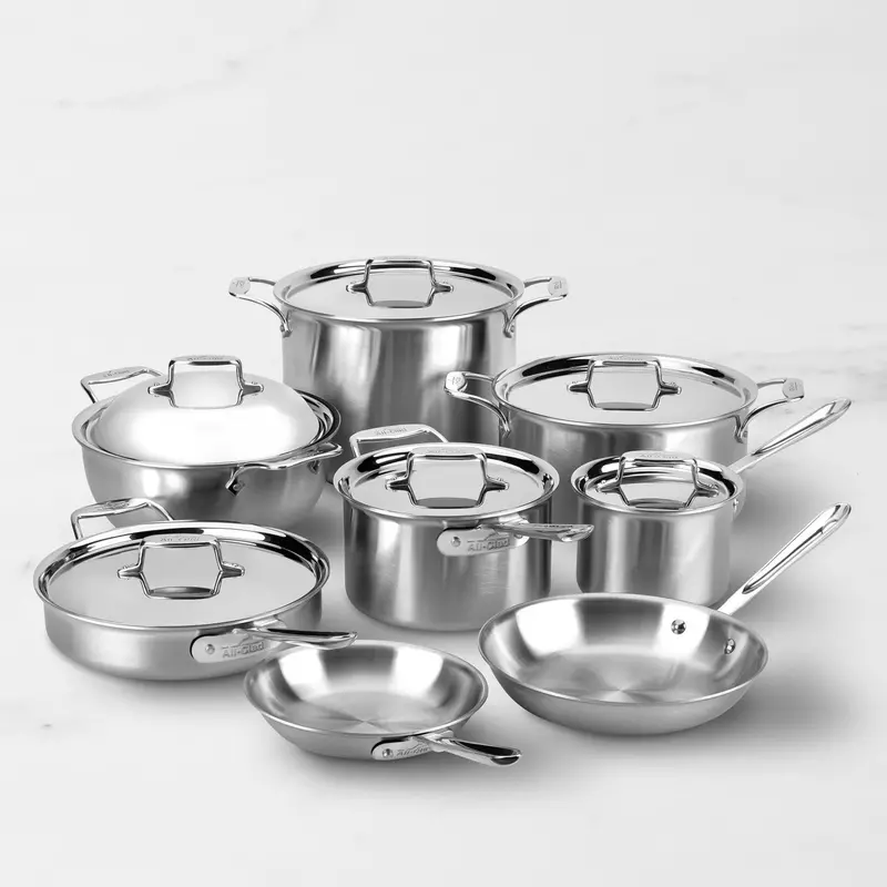 All-Clad D5 Brushed Stainless Steel 14-Piece Cookware Set – Open Box (Bd005714) 1
