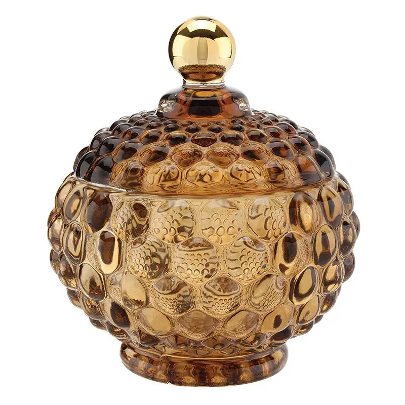 Amber Glass Storage Jar With Airtight Bamboo Lid 1