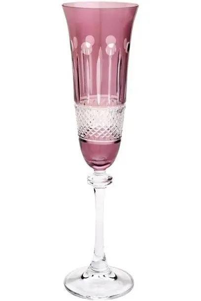 Amethyst-Tinted Eco-Crystal Champagne Flutes – 6-Piece Alexandra/Asio Set, 190Ml 1
