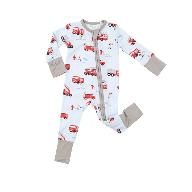 Angel Dear Firetruck & Dalmatians Two-Way Zipper Romper 1
