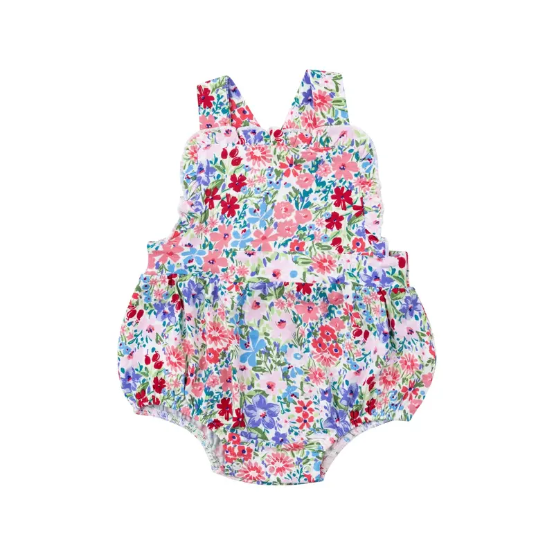 Angel Dear London Floral Ruffle Bubble Romper 1