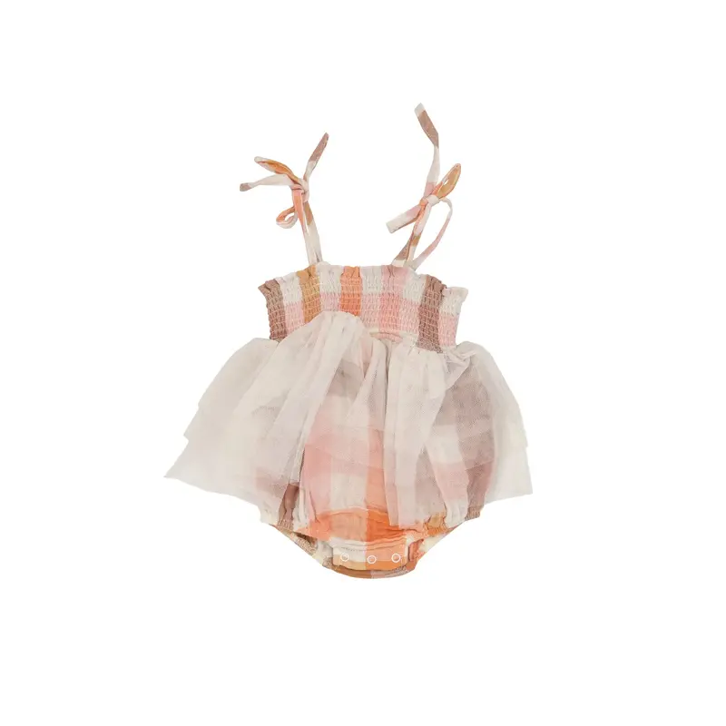 Angel Dear Plaid Tutu Bubble Romper 1