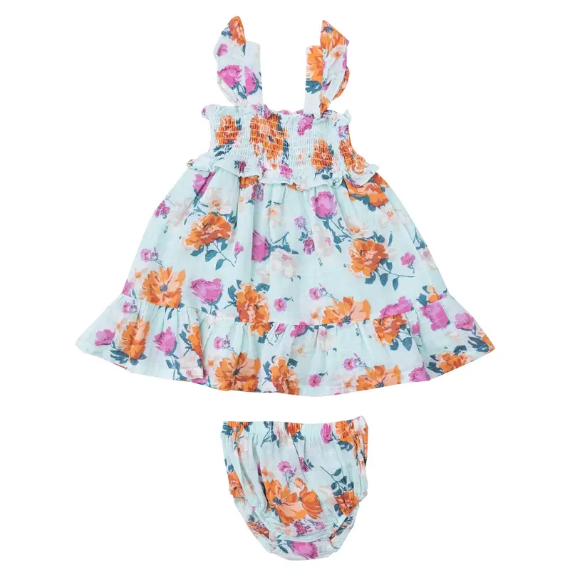 Angel Dear Soft Petals Floral Smocked Ruffle Sundress 1