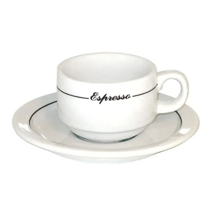 Armand Lebel 12-Piece Espresso Cup & Saucer Set – Minimalist White With Subtle Line Detail 1