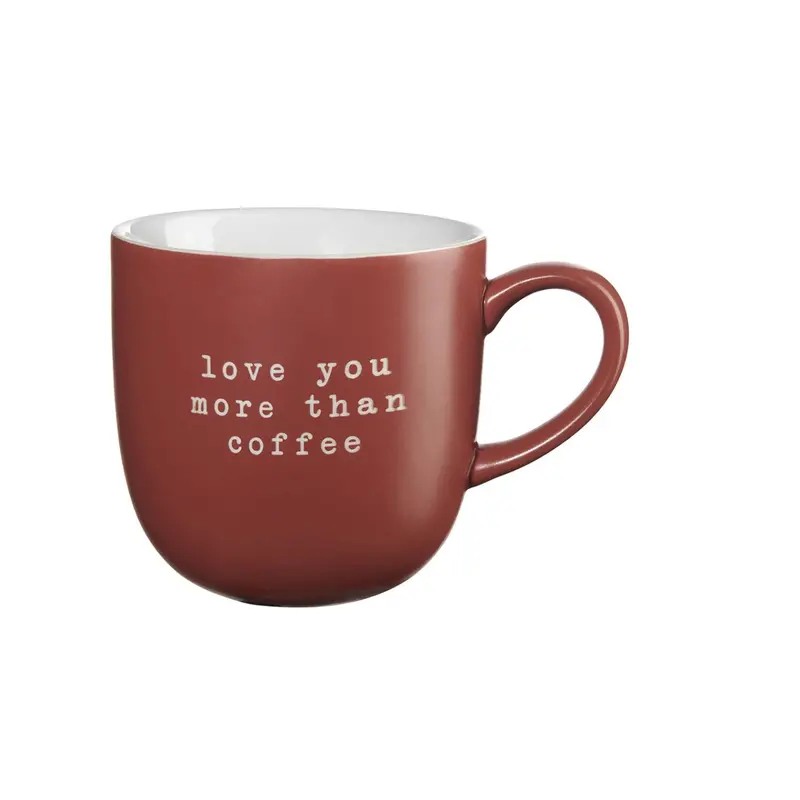 Asa Ceramic Coffee Mug – 'Love You More Than Coffee', 9.5 Cm × 9.5 Cm, 350 Ml 1