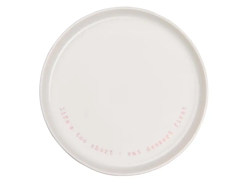 Asa Dessert Plate – 'Life'S Too Short', 22 Cm Diameter, 2.3 Cm Height 1