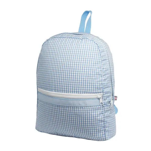 Baby Blue Gingham Medium Backpack 1