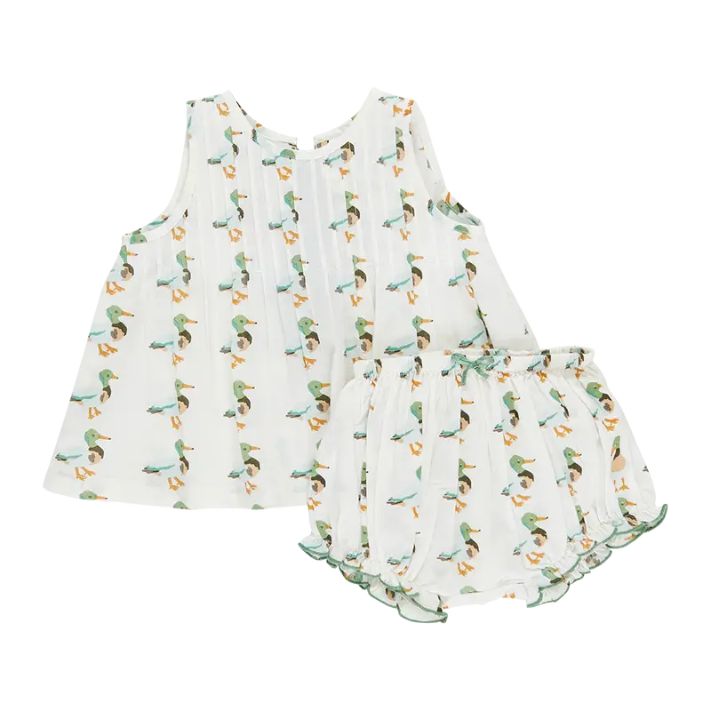 Baby Girls’ Jaipur Two-Piece Outfit – Mallard Friends Pattern 1